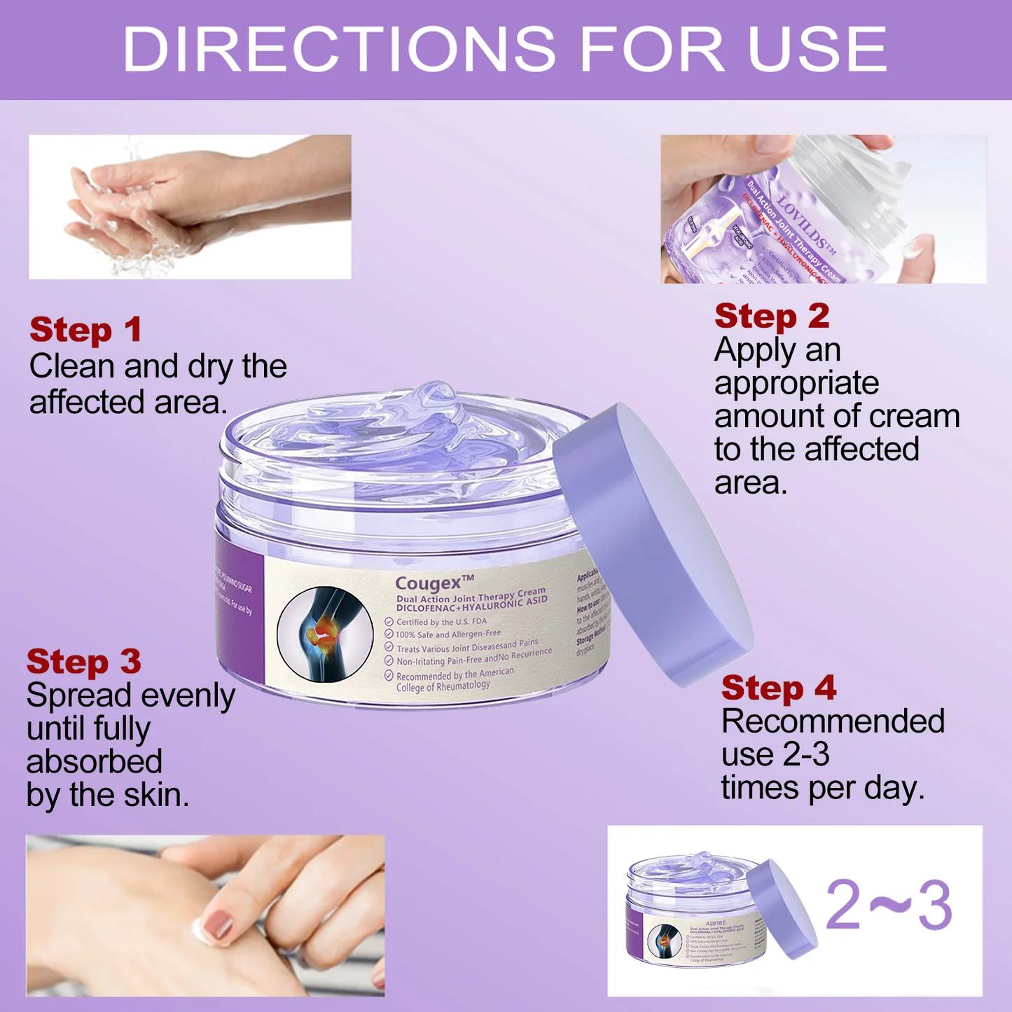 👩‍⚕️Cougex™ 7 Day Rapid Joint & Bone Therapy Cream USA Orthopedics (AAOS) Approved